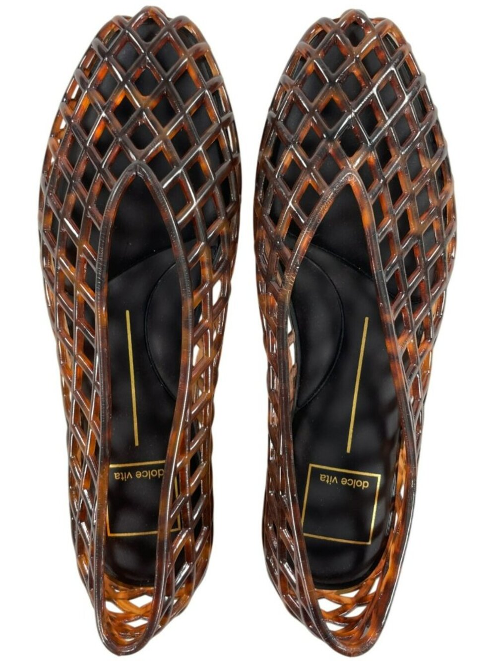 Dolce Vita Woven Brown Jelly Flats Lightweight Slip-On Shoes Women's Size 7 NEW - Picture 3 of 8